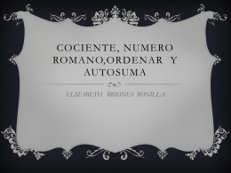 cociente, numero romano,ordenary autosuma