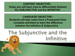 The Subjunctive and the Infinitive
