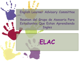 English Learner Advisory Committee Reunion del Grupo de