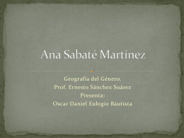 Ana Sabaté - Geografía del género