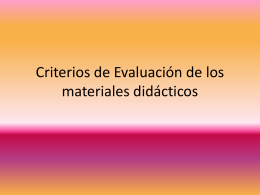 Criterio de evaluación de los materiales didácticos