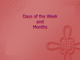 Days of the Week and Months