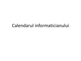 Calendarul informaticianului
