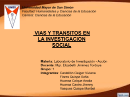 VIAS Y TRANSITOS EN LA INVESTIGACION SOCIAL - e