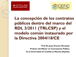 La concepción de los contratos públicos dentro del marco del RDL 3