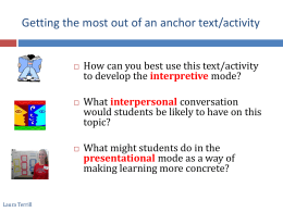 Authentic Text in 3 modes Primacy-Recency