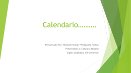 Calendario***. - Didáctica del Inglés en Educación Infantil (1)