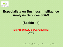 Clase 14 BI MSQL Server 2008 Analysis Services
