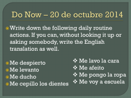 Do Now * 20 de octubre 2014