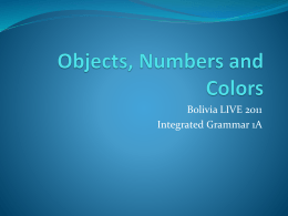 Objects, Numbers and Colors