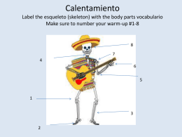 Calentamiento Label the esqueleto (skeleton) with the body parts