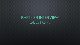 Partner Interview questions