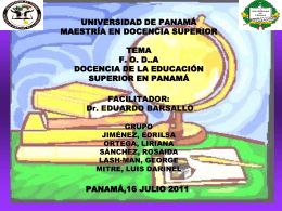 UNIVERSIDAD DE PANAMÁ VICERRECTORIA DE