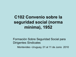 C102 Convenio sobre la seguridad social (norma