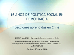 16 AÑOS DE POLITICA SOCIAL EN DEMOCRACIA