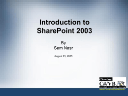 SharePoint 2003 and .Net