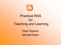 Practical RSS for Teaching and Learning