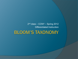 Bloom’s Taxonomy