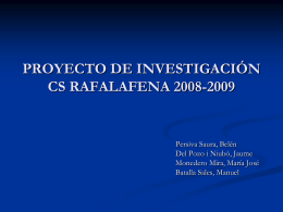 PROTOCOLO DE INVESTIGACIÓN CS RAFALAFENA 2008-2009