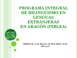 Programa integral de bilingüismo en lenguas