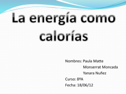 La energía como calorías