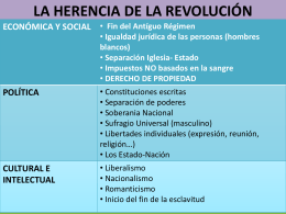 LA HERENCIA DE LA REVOLUCIÓN