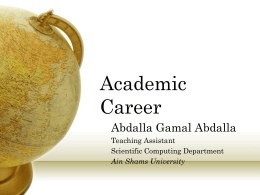 Academic Career