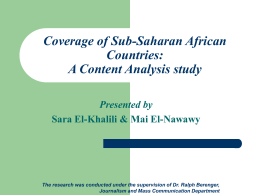Coverage of Sub-Saharan African Countries: A