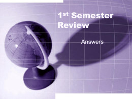 1st Semester Review
