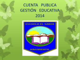 CUENTA PUBLICA GESTIÓN EDUCATIVA 2014
