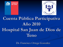 Cuenta Pública Participativa Año 2010 Hospital