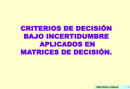 Criterios de decisión en matrices de decisión