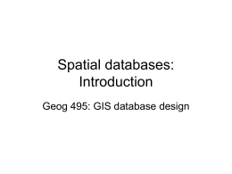 Spatial Database: Introduction