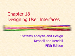 Chapter 18 Designing The User Interface -
