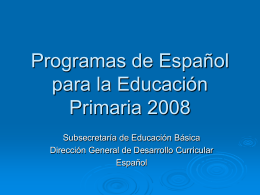 Programas de Español para la Educación Primaria