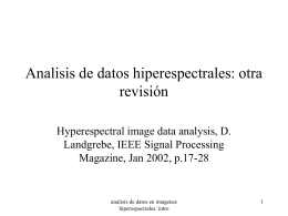 Analisis de datos hiperespectrales: otra revisión
