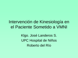 Intervención de Kinesiología en el Paciente