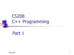 C++ Programming Part 1