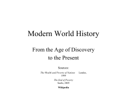 World History Age of Discovery to Present