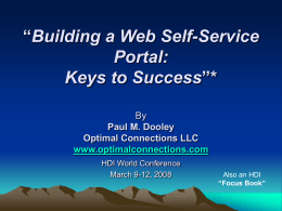 Building a Web Self-Service Portal: Keys to