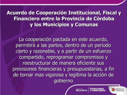 Acuerdo de cooperación institucional, fiscal y