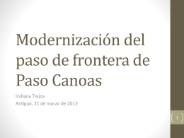 Modernización del paso de frontera de Paso Canoas