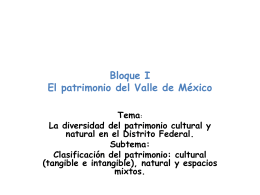 Bloque I El patrimonio del Valle de México