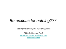 Be anxious for nothing???