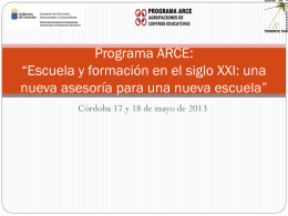 Programa ARCE: “Escuela y formación en el siglo
