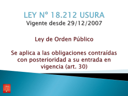 LEY Nº 18.212 USURA Vigente desde 29/12/2007 Ley