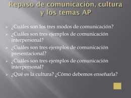 Repaso de comunicación, cultura y los temas AP