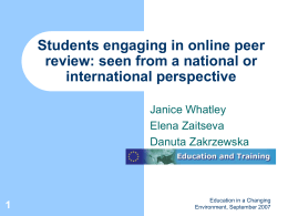 Students engaging in online peer review: seen from
