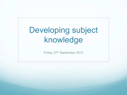 Developing subject knowledge