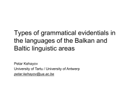 Types of grammatical evidentials in the languages